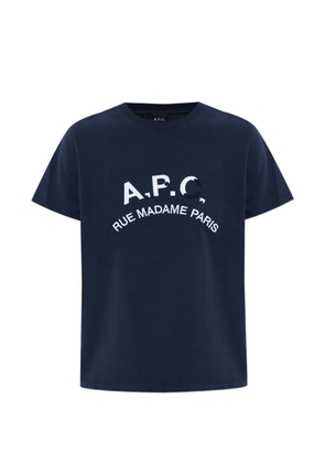 A.P.C. logo-embroidered T-shirt - Blue