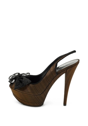 Casadei Vintage Bow platform sandals - Gold