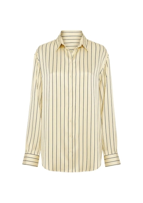 STAUD Nolan pinstripe silk shirt - Neutrals