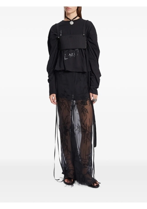 Ann Demeulemeester Sheila embroidered crepon skirt - Black