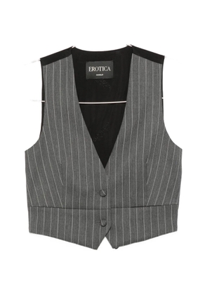 DONDUP pinstripe-pattern cropped waistcoat - Grey