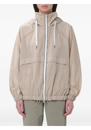 Brunello Cucinelli monili-trim hooded jacket - Neutrals