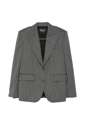 DONDUP pinstripe-pattern peaked-lapel blazer - Grey
