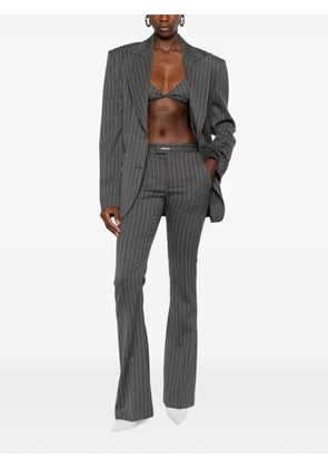 DONDUP pinstripe-pattern peaked-lapel blazer - Grey