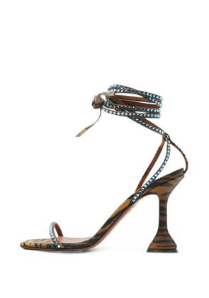 Amina Muaddi Vita animal-print heeled sandals - Brown
