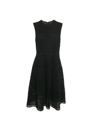 Carolina Herrera Vintage open-knit sleeveless midi dress - Black