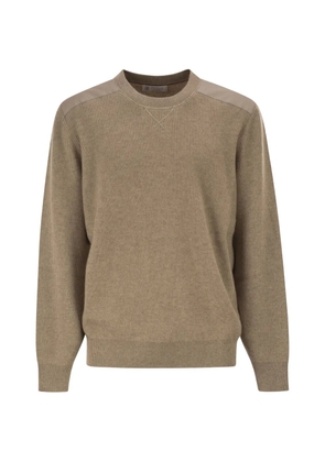 Brunello Cucinelli ribbed-knit cotton-insert sweater - Neutrals