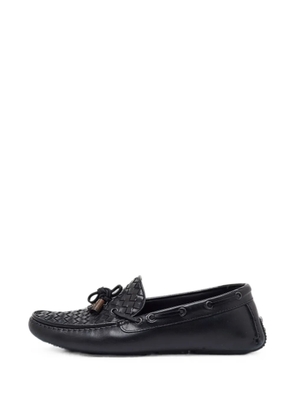 Bottega Veneta Pre-Owned Intrecciato bow loafers - Black