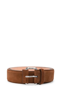 Moschino logo-engraved belt - Brown
