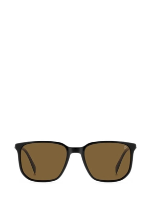 DAVID BECKHAM EYEWEAR square-frame clip-on sunglasses - Brown