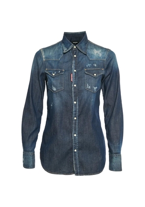 DSQUARED2 distressed chambray shirt - Blue