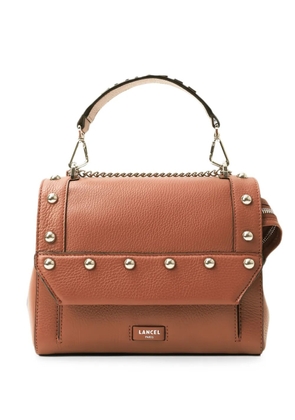 Lancel studded grained-leather tote bag - Brown