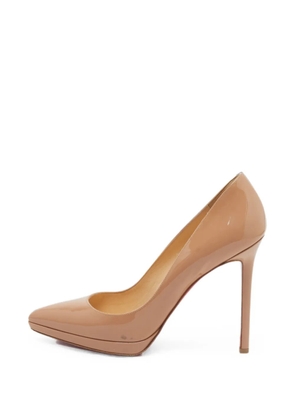 Christian Louboutin Pre-Owned Pigalle Plato leather platform pumps - Neutrals