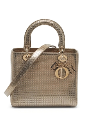 Christian Dior Pre-Owned 2016 medium Lady Dior Microcannage tote bag - Gold