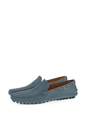 Doucal's grained-leather loafers - Blue
