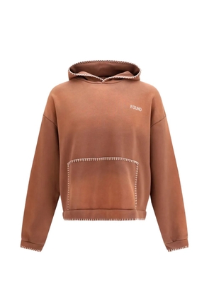FOUND logo-embroidered hoodie - Brown