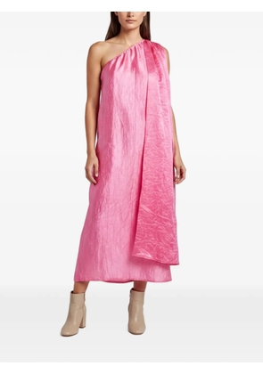 424 one-shoulder crushed dress - Pink