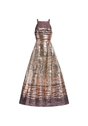 Elie Saab Sequin-Embroidered sleeveless maxi dress - Gold