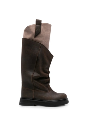 The Attico New Robin Passeggiata slouchy-design combat boots - Brown