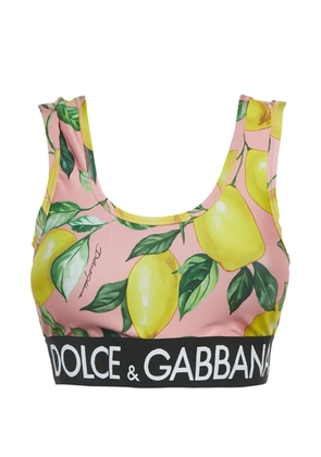 Dolce & Gabbana Pre-Owned lemon-print sports bra - Pink