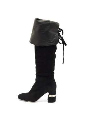 Miu Miu Pre-Owned crystal-embellished boots - Black