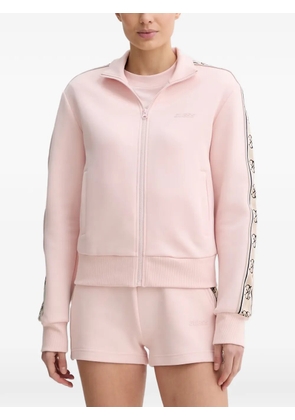GUESS USA logo-tape zip-up sweatshirt - Pink