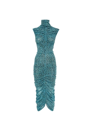 DVF Diane von Furstenberg floral-print ruched dress - Blue
