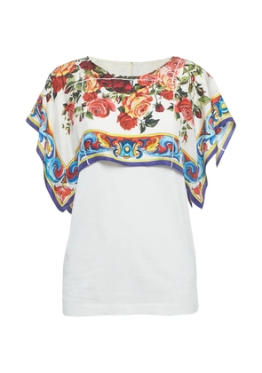 Dolce & Gabbana Pre-Owned floral-print draped blouse - White