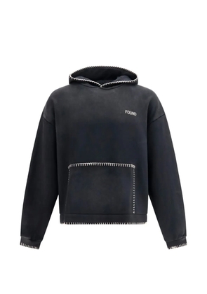 FOUND logo-embroidered hoodie - Black