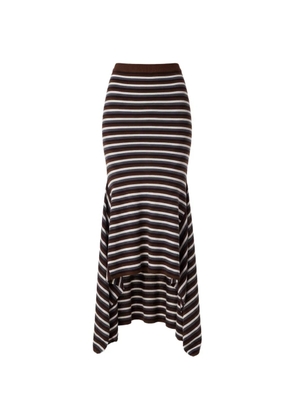 Monse striped cascade midi skirt - Brown