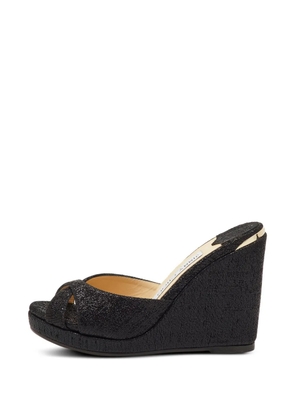 Jimmy Choo Pre-Owned Almer criss-cross wedge sandals - Black