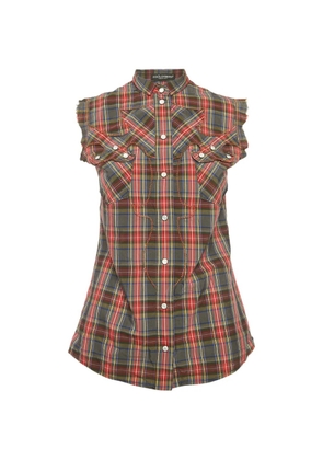 Dolce & Gabbana Pre-Owned plaid-pattern sleeveless shirt - Red