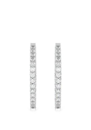 Diamond Essentials laboratory-grown diamond oval hoop earrings - Silver