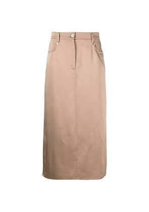 Brunello Cucinelli straight-cut midi skirt - Neutrals