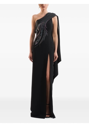 IMROSKA 16 Sin Crystals one-shoulder crystal-embellished maxi dress - Black