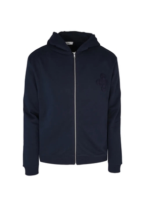 COMMAS embroidered zip-up hoodie - Blue