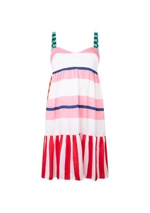Moschino striped ruffled midi dress - Pink