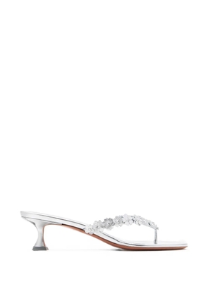 Amina Muaddi Janis floral-appliqué hourglass sandals - White