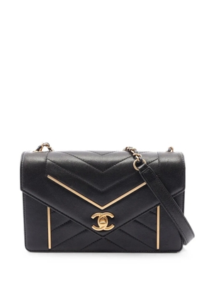 CHANEL Pre-Owned 2017-2018 V-stitch chain shoulder bag - Black