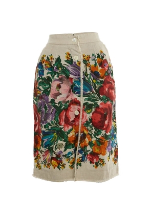 Dolce & Gabbana Pre-Owned floral-print midi skirt - Neutrals