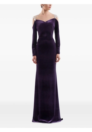 IMROSKA Evening 26 sequin-embellished velvet gown - Purple