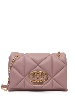Love Moschino logo-plaque quilted crossbody bag - Pink