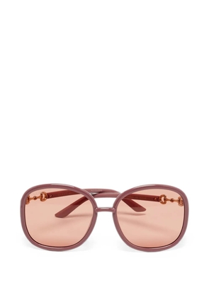 Gucci Pre-Owned Horsebit oversized sunglasses - Pink