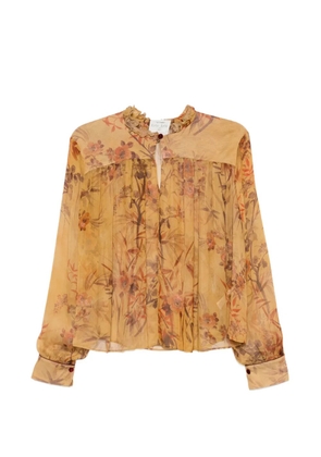 Forte Forte floral-print ruffled blouse - Neutrals