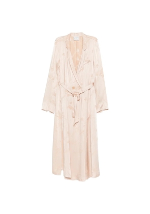 Forte Forte floral-jacquard wrap midi dress - Neutrals