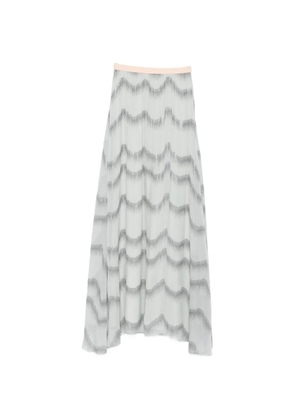 Forte Forte chevron-patterned silk-blend skirt - Grey