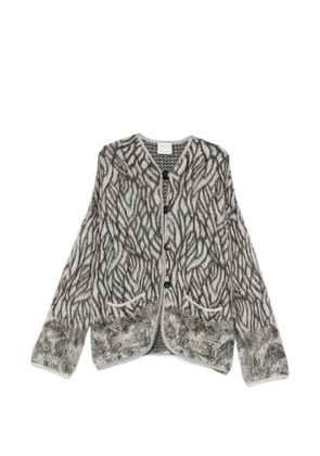 Forte Forte abstract-pattern brushed-finish cardigan - Grey