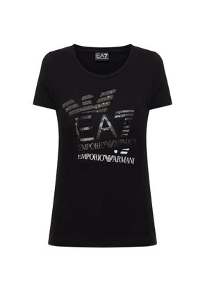 Ea7 Emporio Armani Logo Series embellished logo-print T-shirt - Black