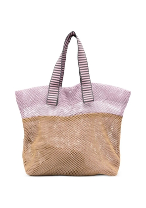 Épice colour-block mesh tote bag - Neutrals