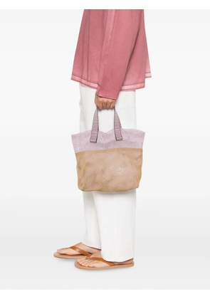 Épice colour-block mesh tote bag - Neutrals